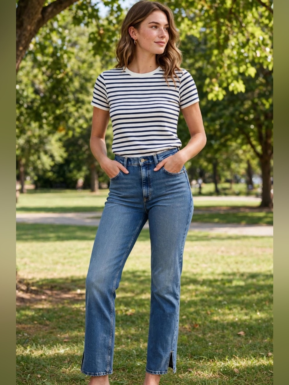Vintage-Style Lee Front Seam Split Hem Jeans - women’s